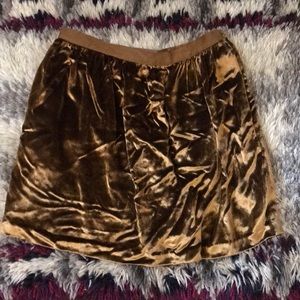 Club Monaco gold velvet skirt
